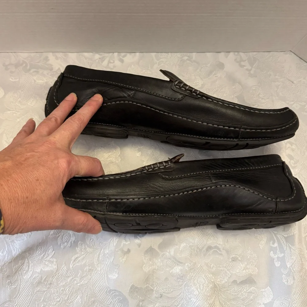 Clarks‎ Men’s 13M Active Air Black Leather Driving Moccasin Loafer Comfort Shoe